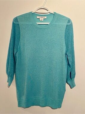 Teal Crewneck Lightweight Knit Sweater